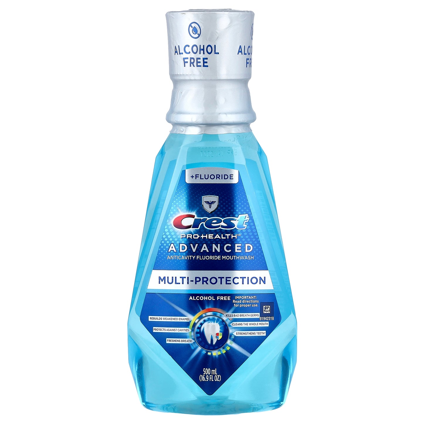 Crest, Pro Health™ Advanced, Multi-Protection Anticavity Fluoride Mouthwash, Alcohol Free, 16.9 fl oz (500 ml)
