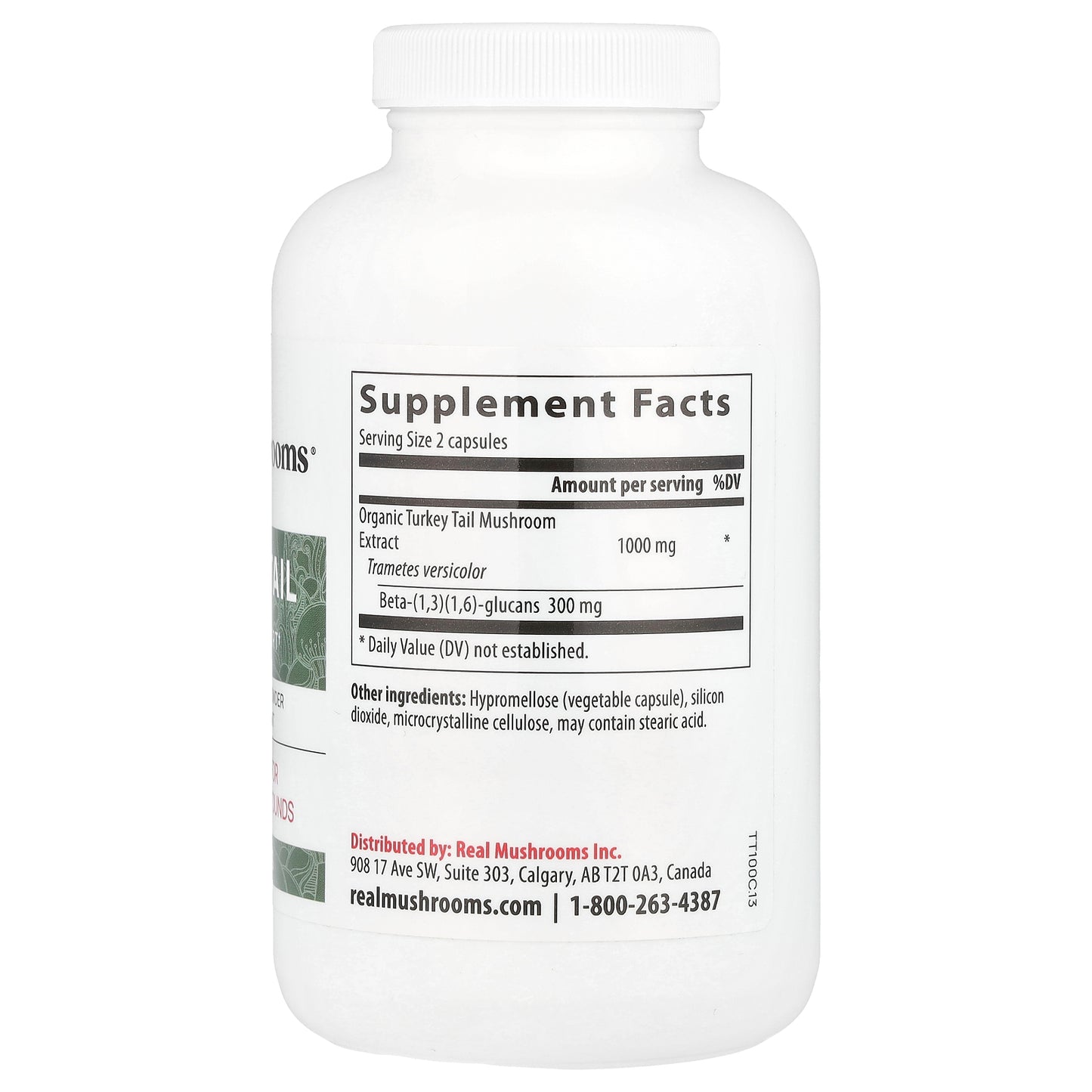 Real Mushrooms, Turkey Tail, Mushroom Extract Powder, 200 Capsules