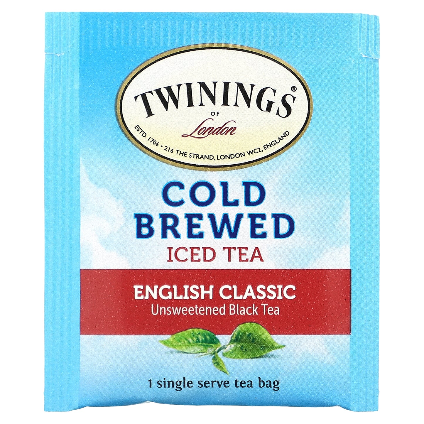 Twinings, Cold Brewed Iced Tea, Black Tea, Unsweetened, English Classic, 20 Single Serve Tea Bags, 1.41 oz (40 g)