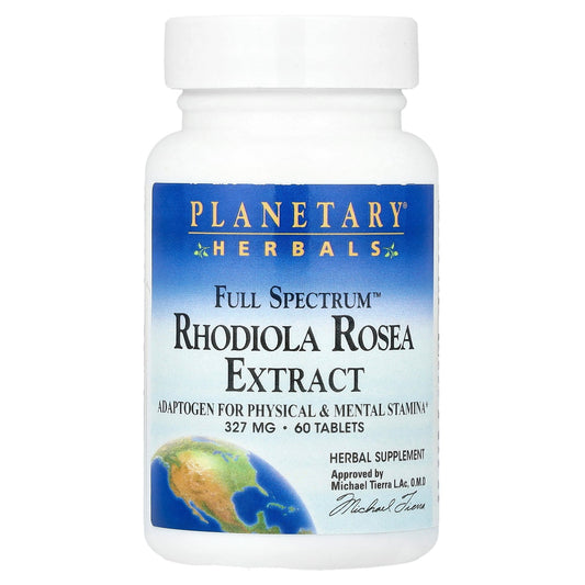 Planetary Herbals, Full Spectrum™ Rhodiola Rosea Extract, 655 mg, 60 Tablets (327 mg Per Tablet)