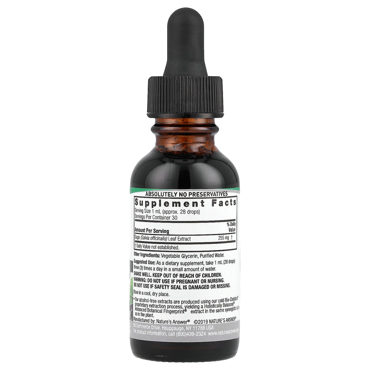 Nature's Answer, Sage Leaf Extract, Alcohol-Free, 1,000 mg, 1 fl oz (30 ml)