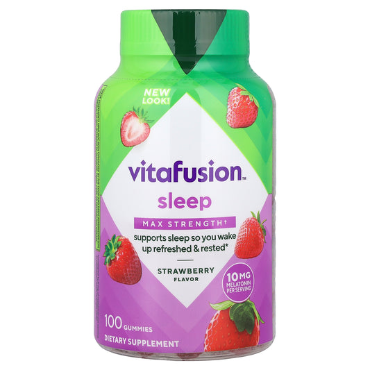 VitaFusion, Sleep Gummies, Max Strength, Strawberry, 100 Gummies