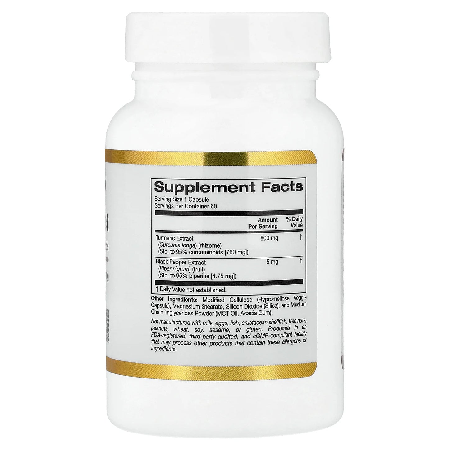 California Gold Nutrition, Turmeric Extract with 95% Curcuminoids, and BioPerine® Black Pepper Extract, 60 Veggie Capsules