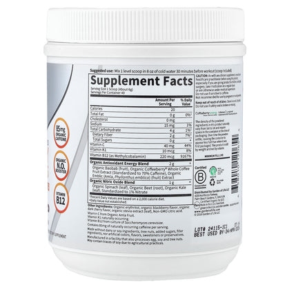 Garden of Life, Sport, Organic Plant-Based Energy + Focus, Pre-Workout, Blackberry Cherry, 8.1 oz (231 g)