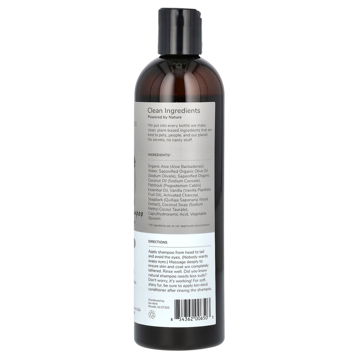 Kin+Kind, Charcoal Natural Shampoo for Dogs, Patchouli, 12 fl oz (354 ml)