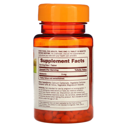 Sundown Naturals, Melatonin, 3 mg, 120 Tablets