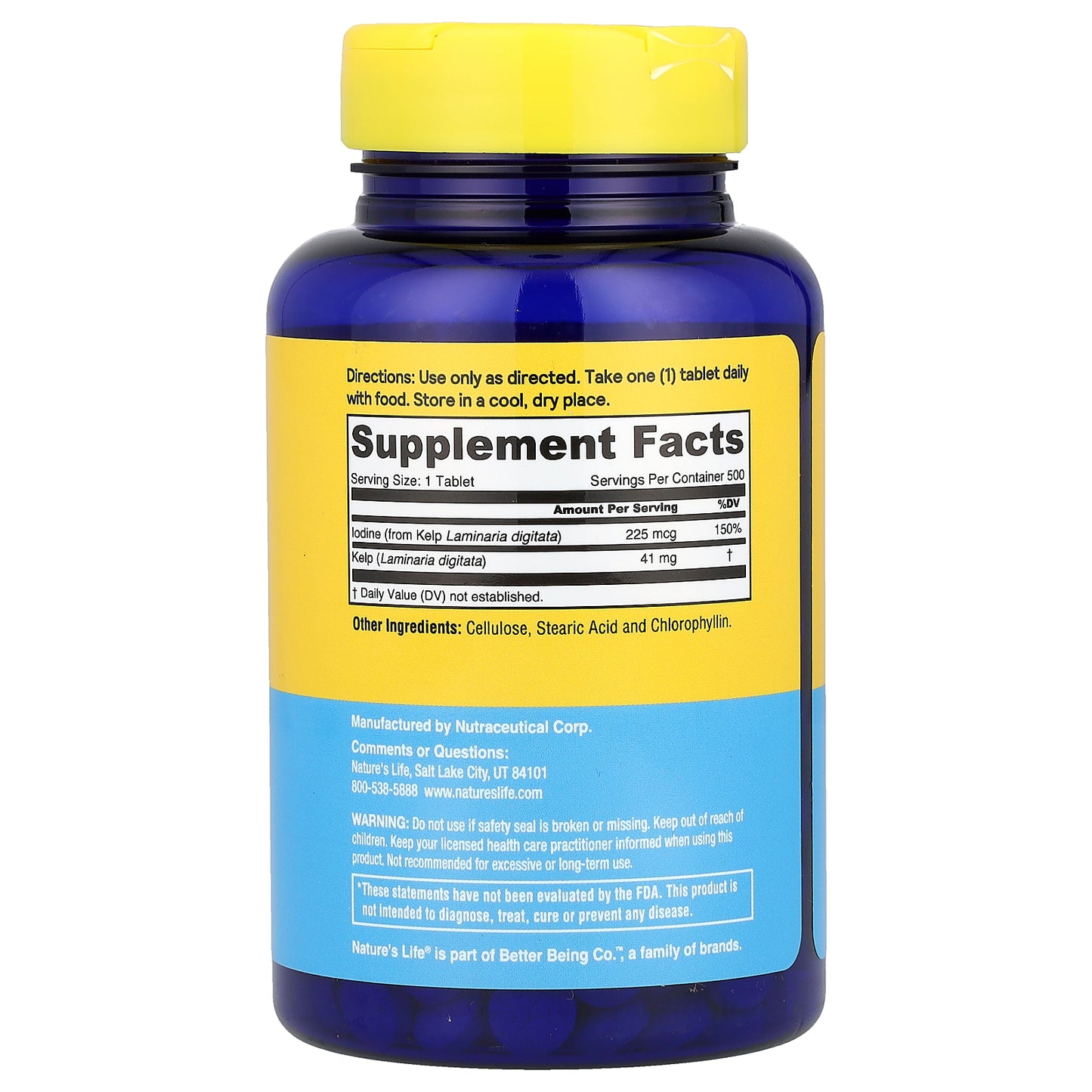 Nature's Life, Icelandic Kelp, 41 mg, 500 Tablets