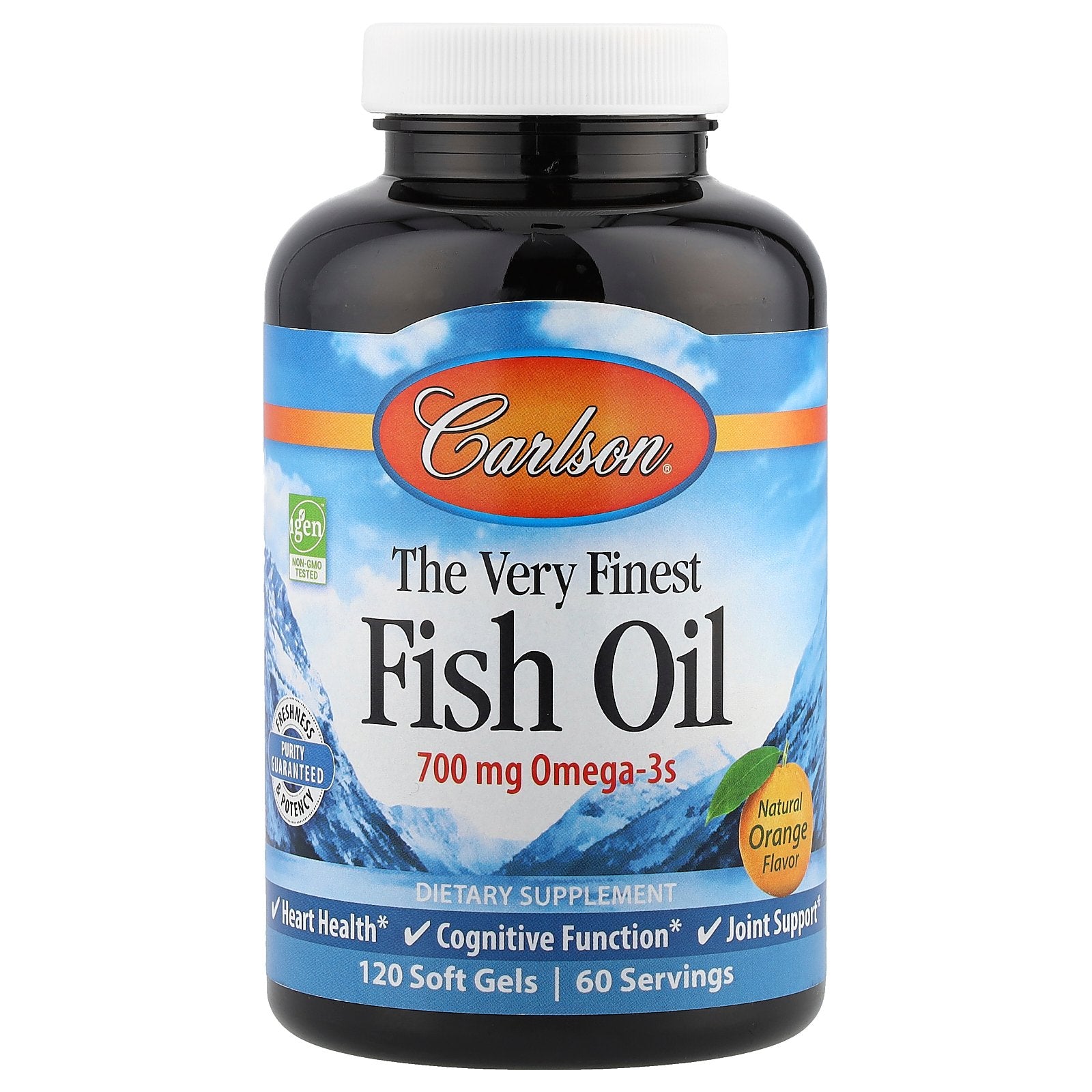 Carlson, The Very Finest Fish Oil, Natural Orange, 700 mg, 120 Soft Gels (350 mg per Soft Gel)