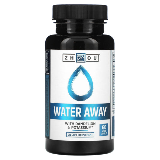 Zhou Nutrition, Water Away with Dandelion & Potassium, 60 Veggie Capsules