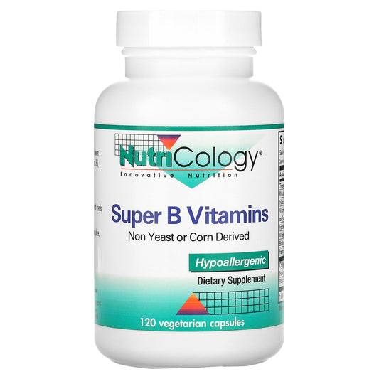 Nutricology, Super B Vitamins, 120 Vegetarian Capsules