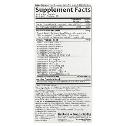 Garden of Life, Probiotics Immune, 30 Vegetarian Capsules