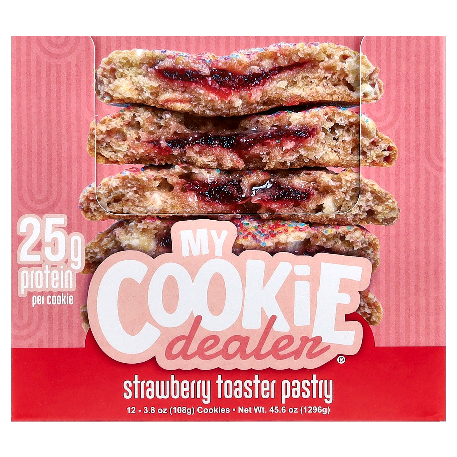 My Cookie Dealer Protein, Protein Cookie, Strawberry Toaster Pastry, 12 Cookies, 3.8 oz (108 g) Each