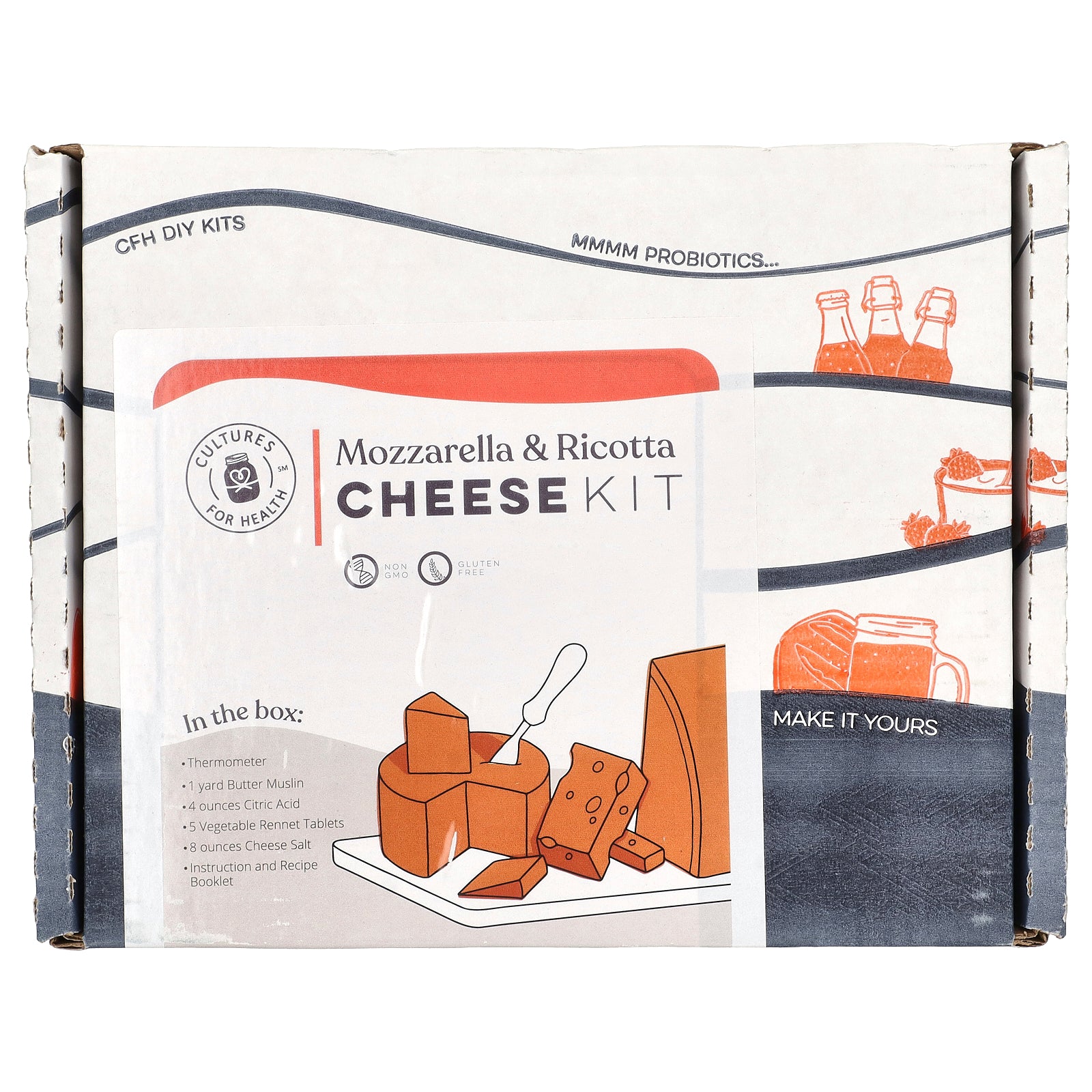 Cultures for Health, Cheese Kit, Mozzarella & Ricotta, 1 Kit
