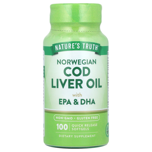 Nature's Truth, Norwegian Cod Liver Oil with EPA & DHA, 100 Quick Release Softgels