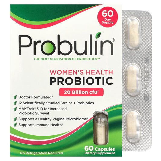 Probulin, Women's Health Probiotic, 20 Billion CFU, 60 Capsules