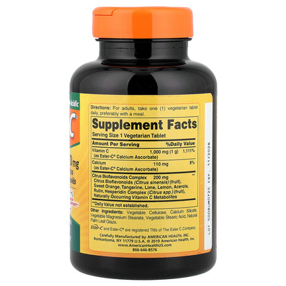 American Health, Ester-C® with Citrus Bioflavonoids, 1,000 mg, 120 Vegetarian Tablets