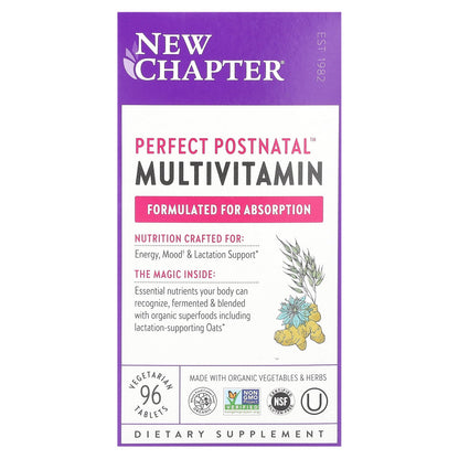 New Chapter, Perfect Postnatal Multivitamin, 96 Vegetarian Tablets