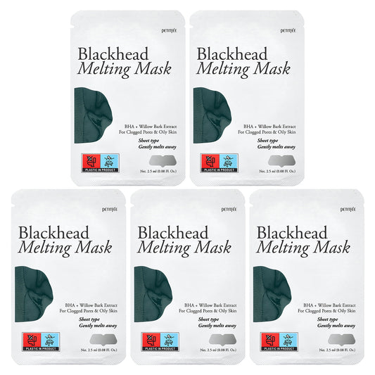 Petitfee, Blackhead Melting Beauty Mask, 5 Patches, 0.08 fl oz (2.5 ml) Each