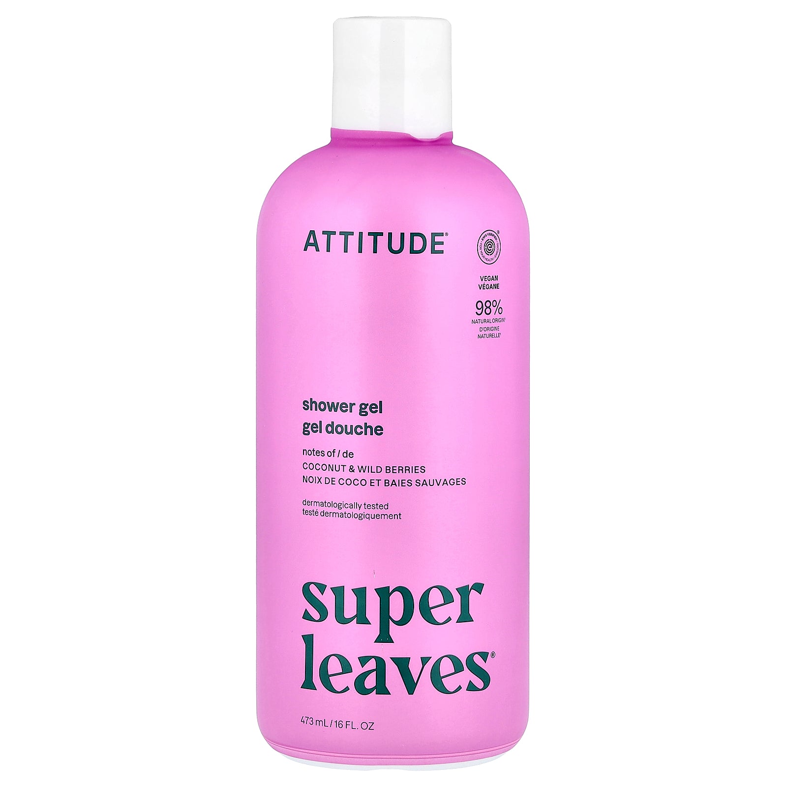 ATTITUDE, Super Leaves®, Shower Gel, Coconut & Wild Berries, 16 fl oz (473 ml)