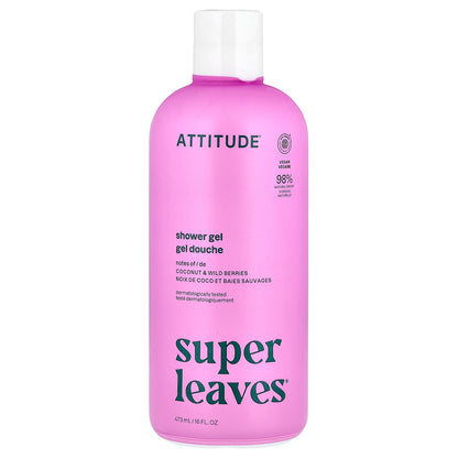 ATTITUDE, Super Leaves®, Shower Gel, Coconut & Wild Berries, 16 fl oz (473 ml)