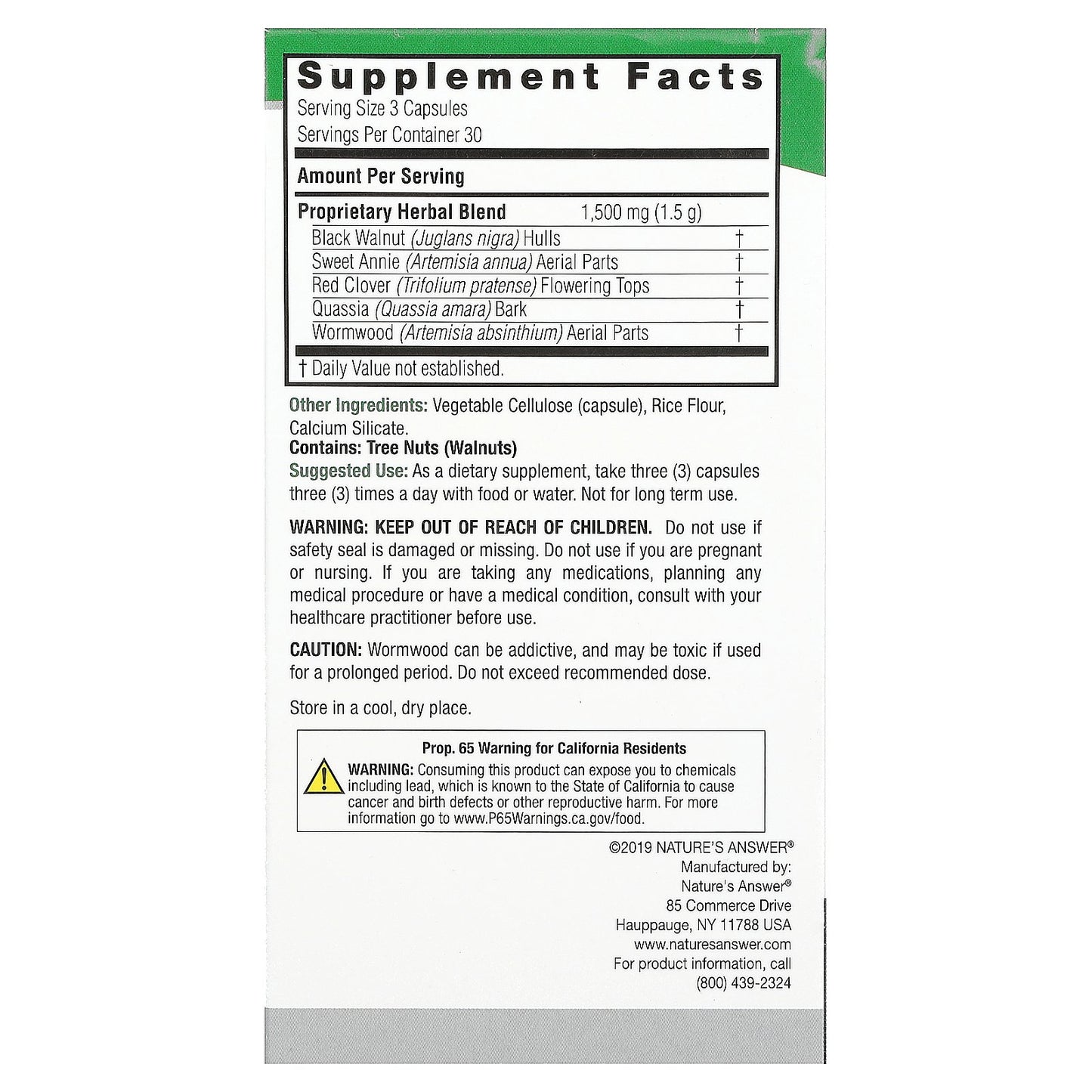 Nature's Answer, Black Walnut, 90 Vegetarian Capsules