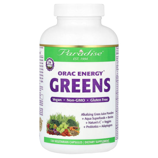 Paradise Herbs, ORAC Energy Greens, 120 Vegetarian Capsules