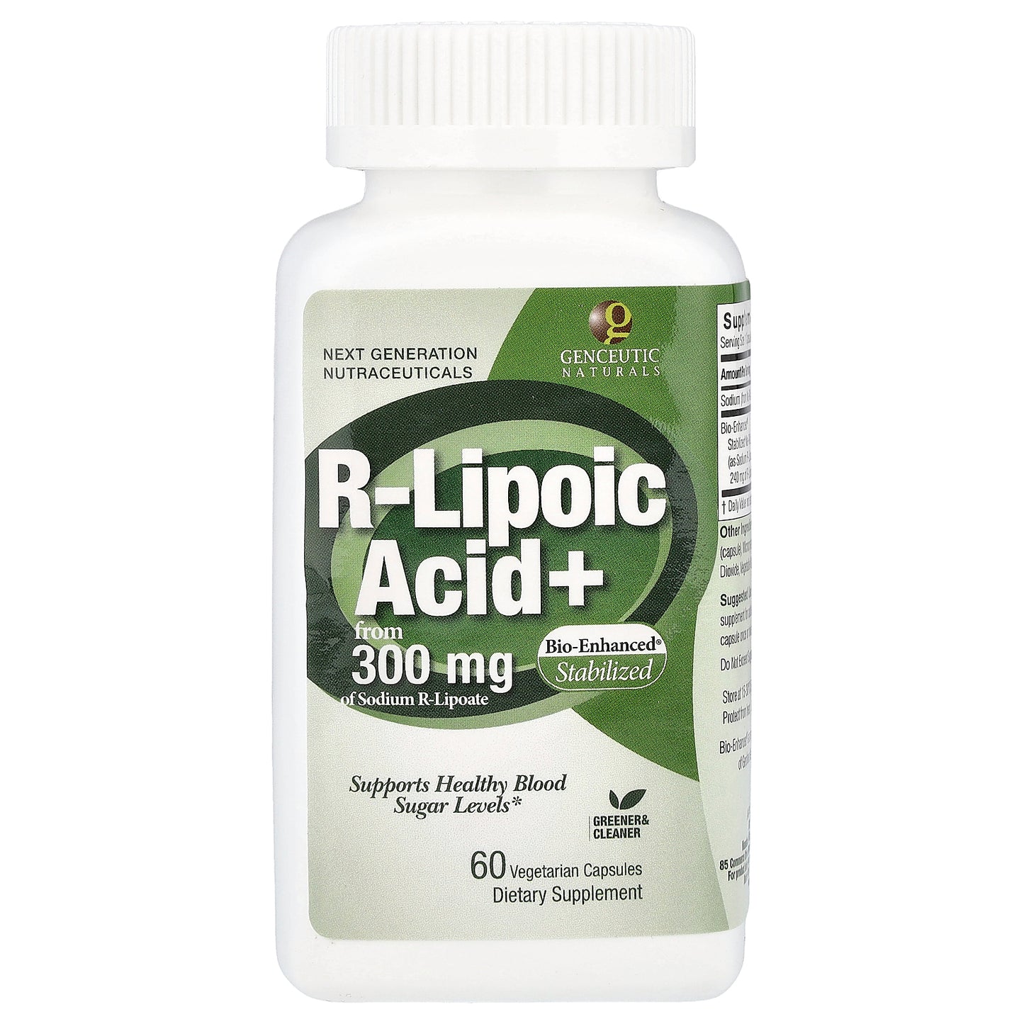 Genceutic Naturals, R-Lipoic Acid+, 300 mg, 60 Vegetarian Capsules