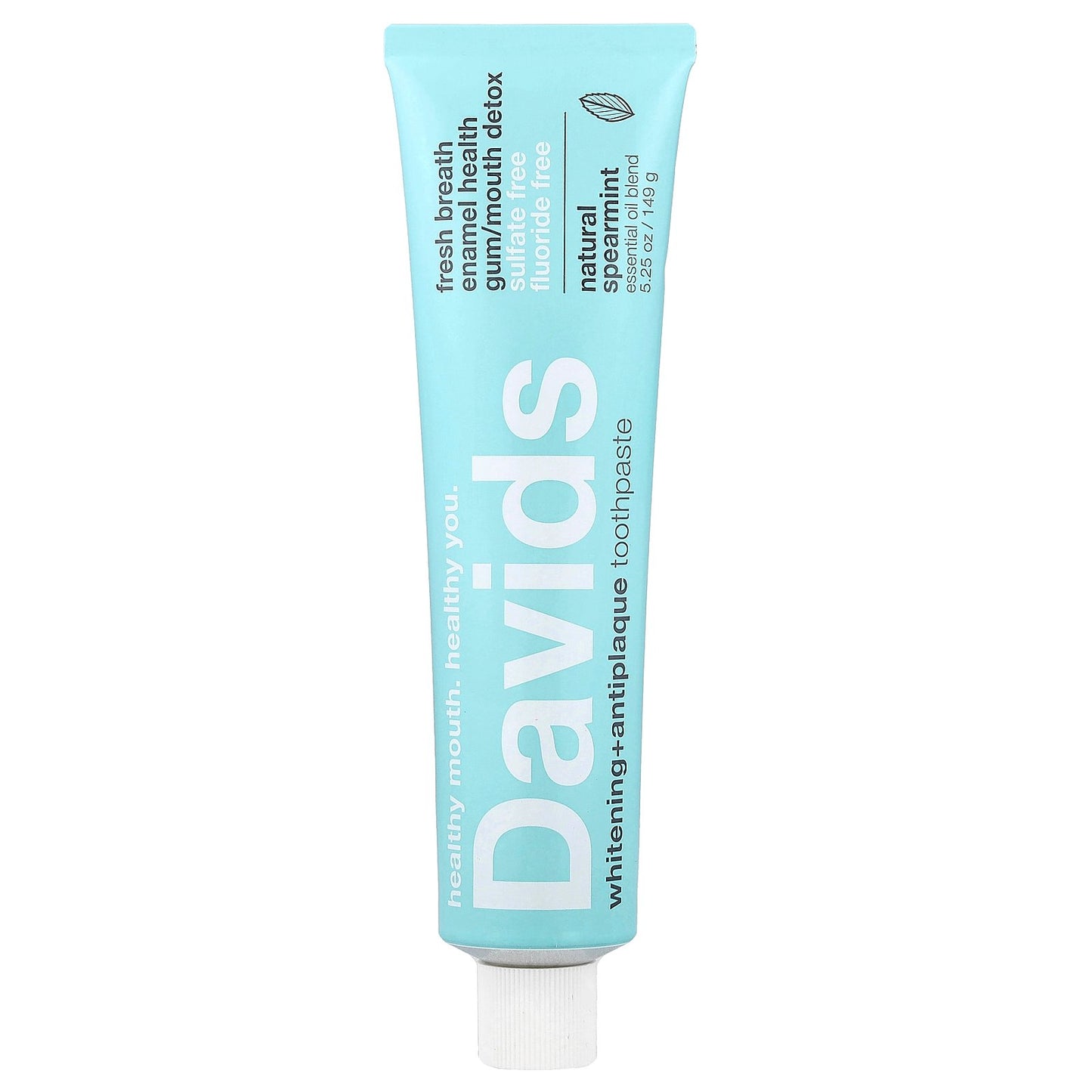 Davids, Whitening + Antiplaque Toothpaste, Natural Spearmint , 5.25 oz (149 g)
