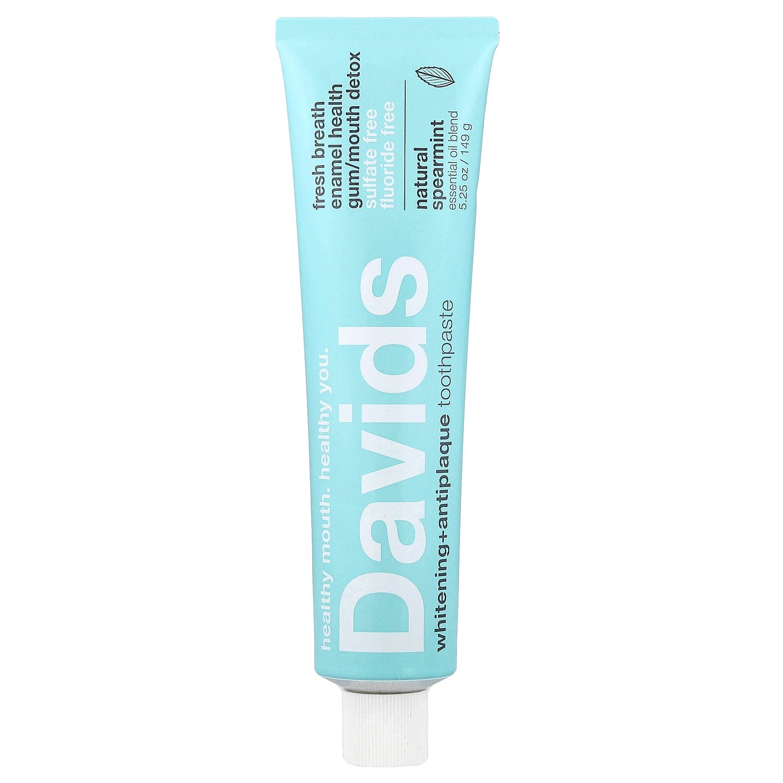 Davids, Whitening + Antiplaque Toothpaste, Natural Spearmint , 5.25 oz (149 g)