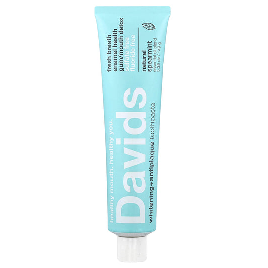 Davids, Whitening + Antiplaque Toothpaste, Natural Spearmint , 5.25 oz (149 g)