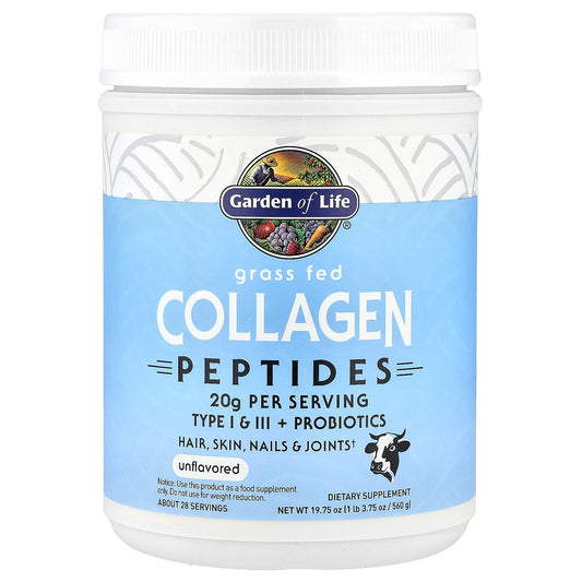 Garden of Life, Grass Fed Collagen Peptides, Unflavored, 19.75 oz (560 g)