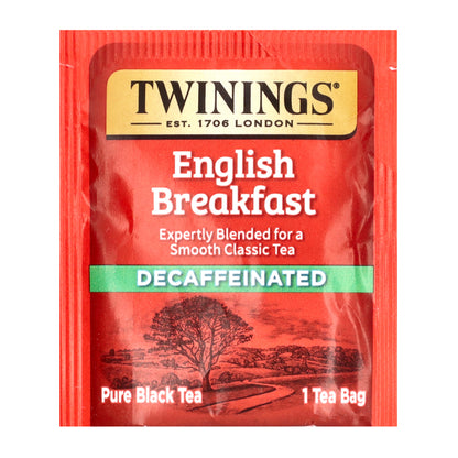 Twinings, Pure Black Tea, English Breakfast, Decaffeinated, 50 Tea Bags, 3.53 oz (100 g)