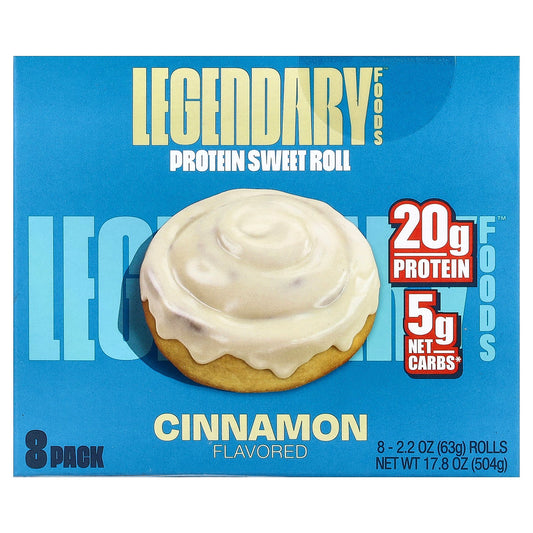 Legendary Foods, Protein Sweet Roll, Cinnamon, 8 Pack, 2.2 oz (63 g) Each