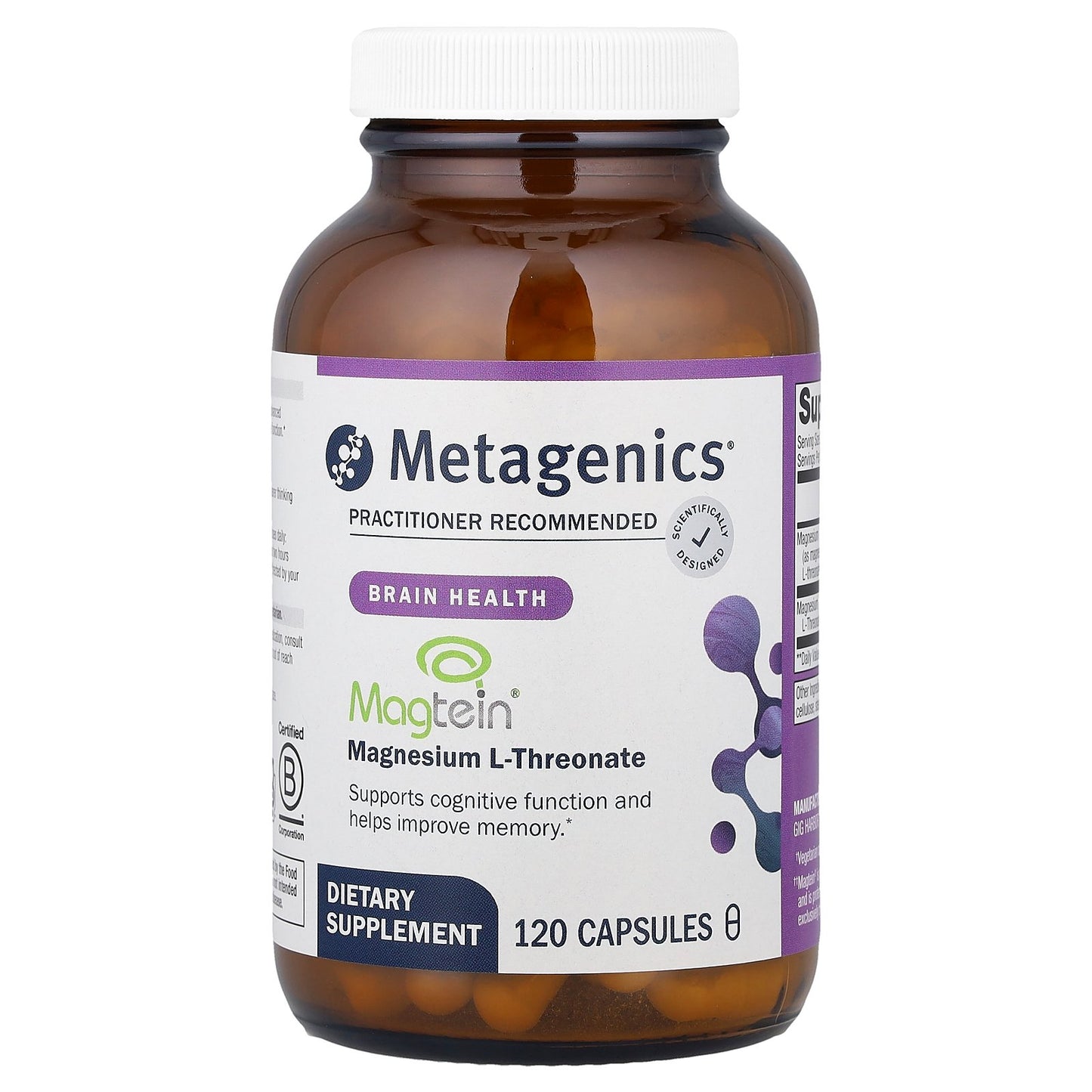 Metagenics, Magnesium L-Threonate, Brain Health, 120 Capsules
