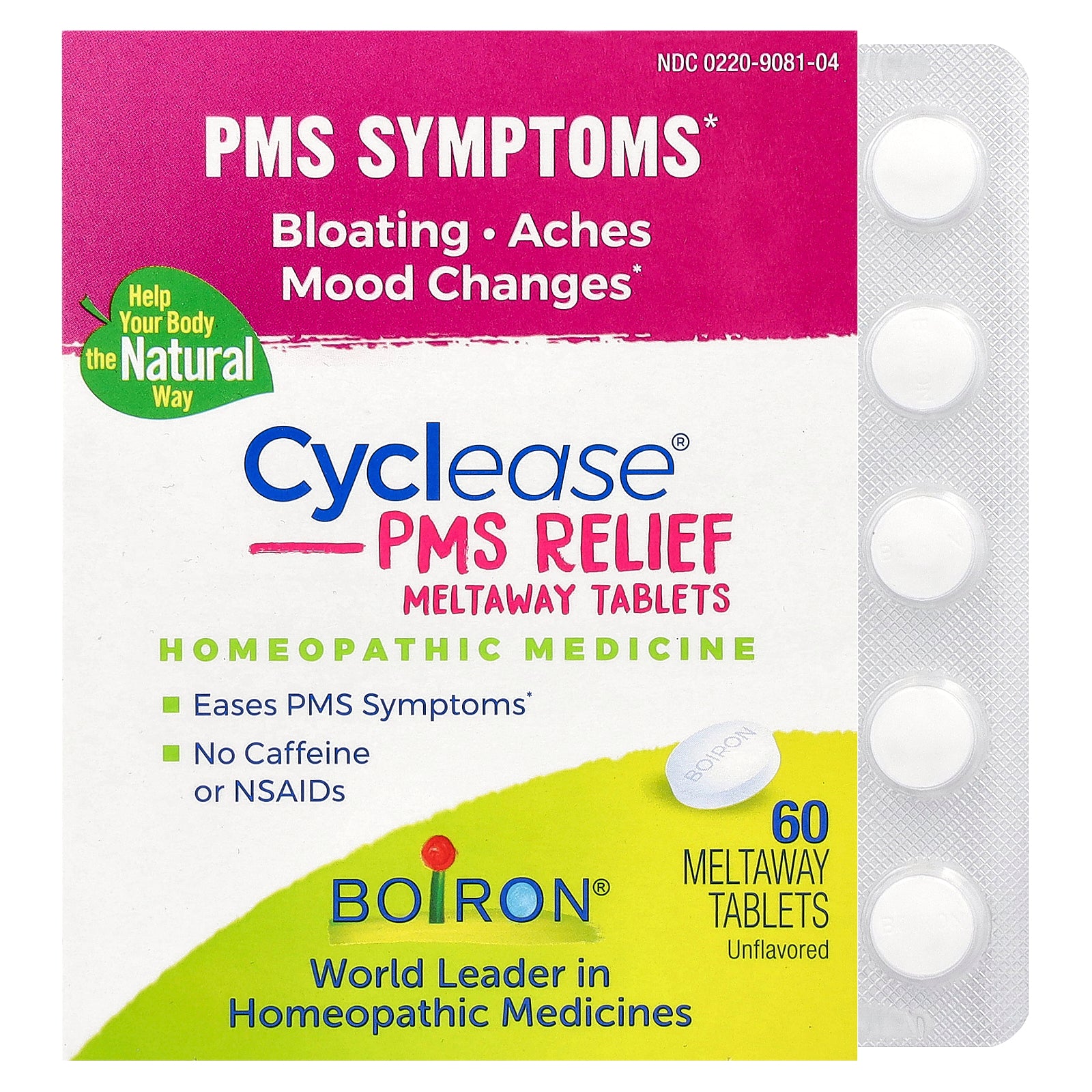 Boiron, Cyclease PMS, Unflavored, 60 Meltaway Tablets