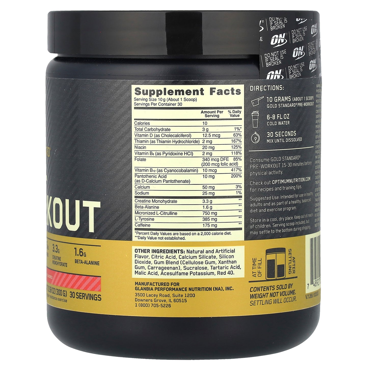 Optimum Nutrition, Gold Standard® Pre-Workout, Fruit Punch, 10.58 oz (300 g)