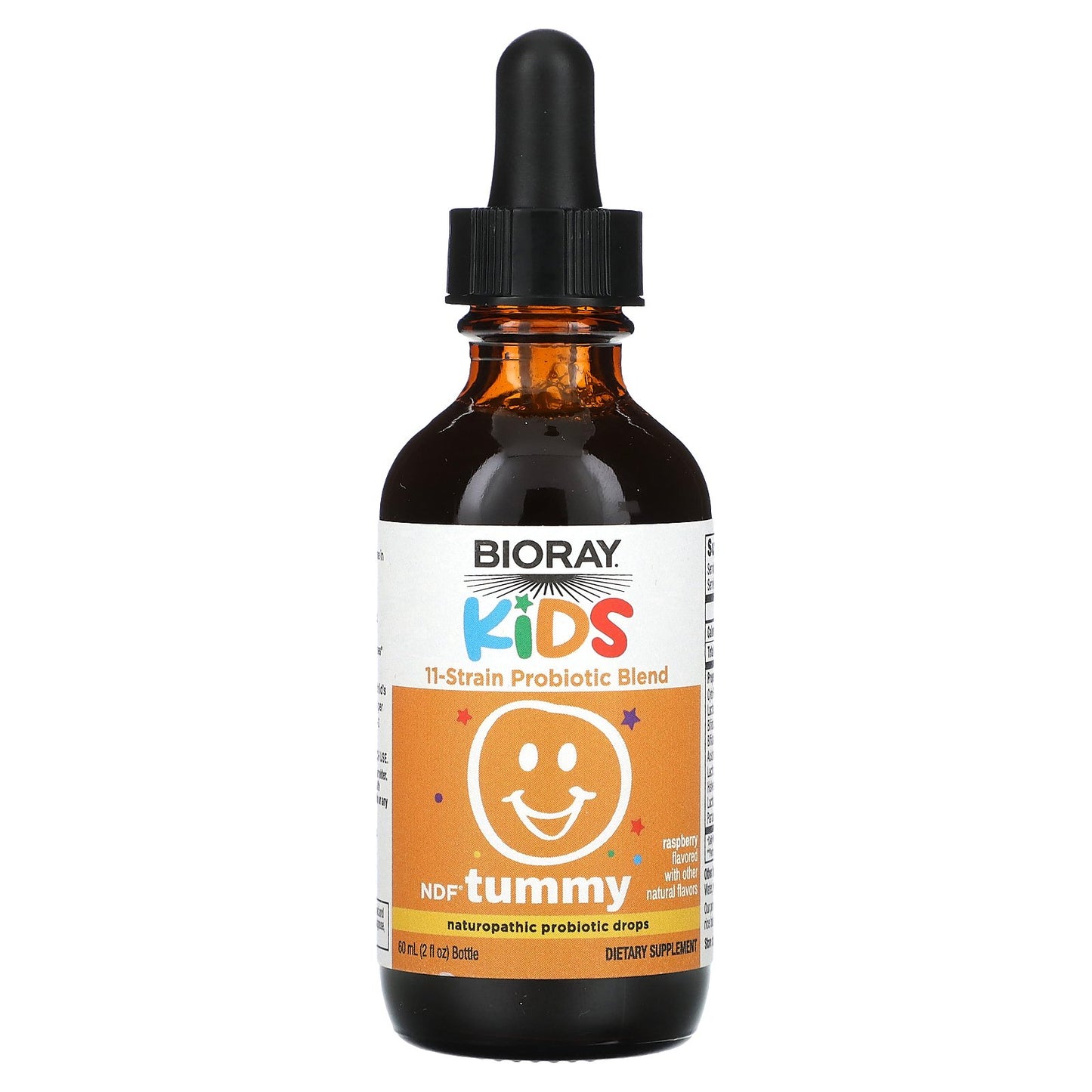 Bioray, Kids, NDF Tummy, 11-Strain Probiotic Blend, Raspberry, 2 fl oz (60 ml)