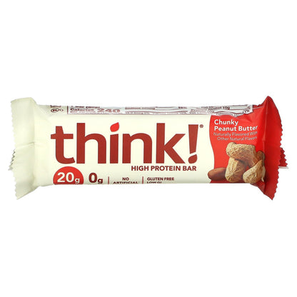 Think !, High Protein Bars, Chunky Peanut Butter, 10 Bars, 2.1 oz (60 g) Each