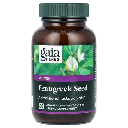 Gaia Herbs, Fenugreek Seed for Women, 60 Vegan Liquid Phyto-Caps (390 mg per Capsule)