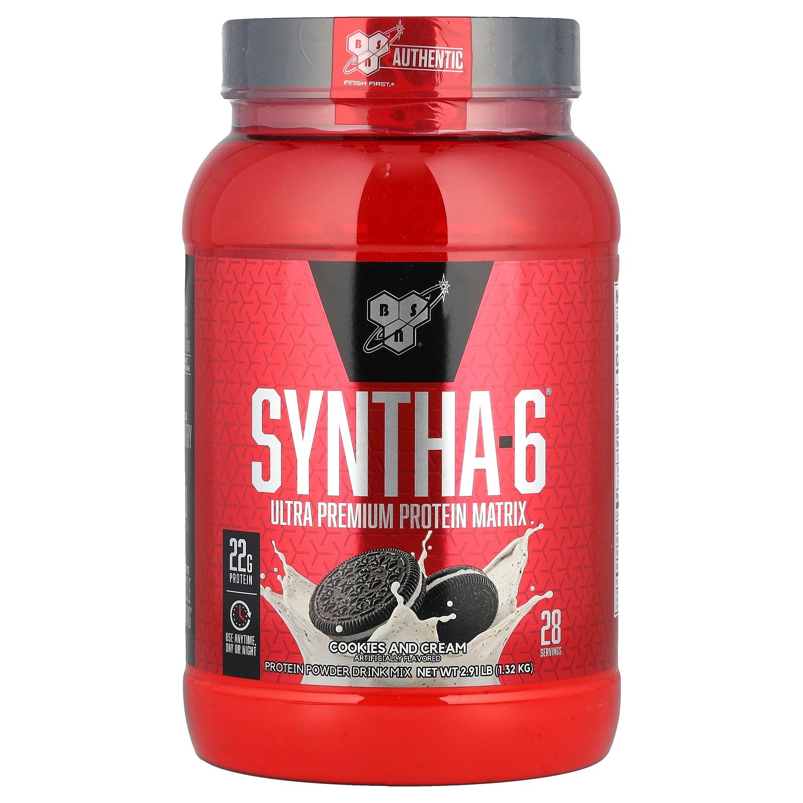 BSN, Syntha-6®, Ultra Premium Protein Matrix, Cookies & Cream, 2.91 lb (1.32 kg)