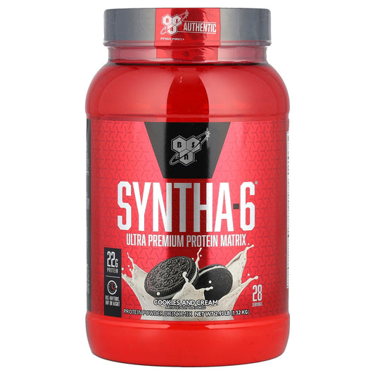 BSN, Syntha-6®, Ultra Premium Protein Matrix, Cookies & Cream, 2.91 lb (1.32 kg)