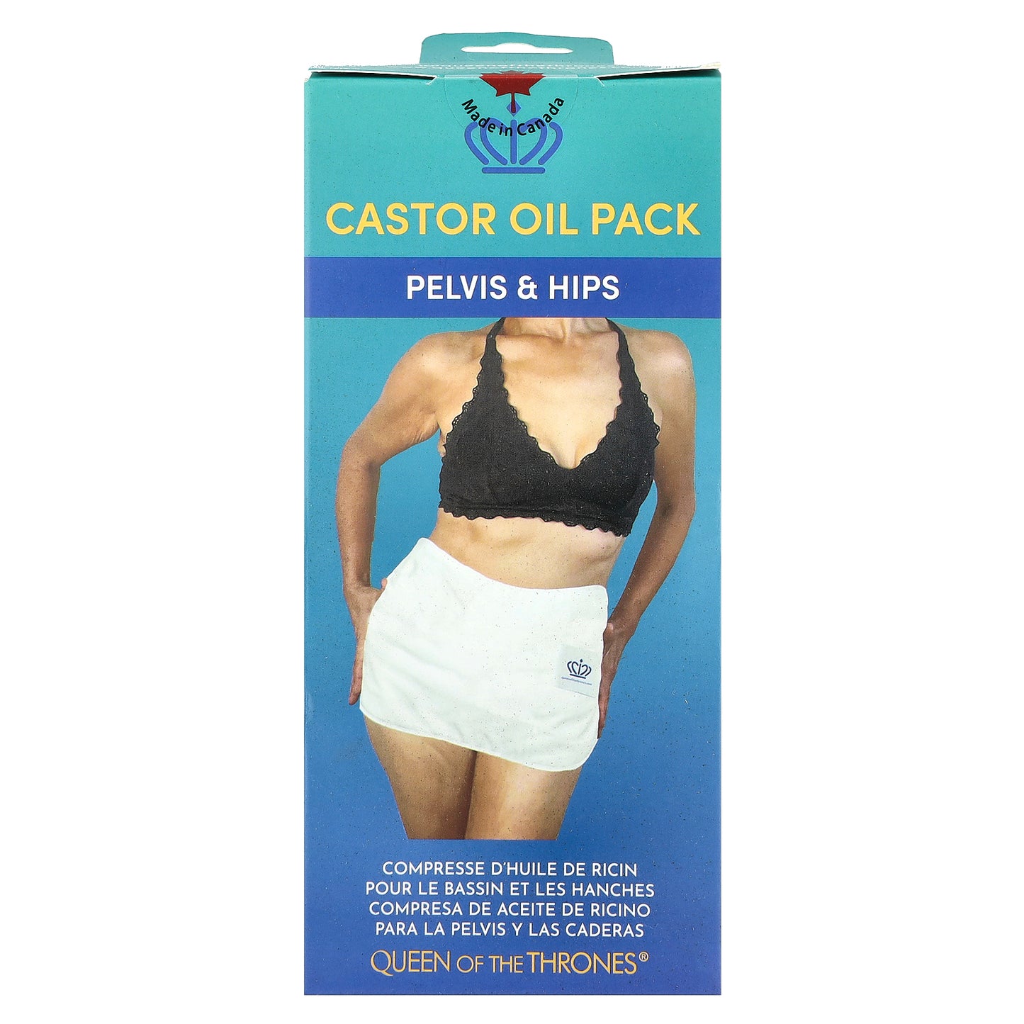 Queen of the Thrones, Castor Oil Pack, Pelvis & Hips, One Size Fits All, 1 Count