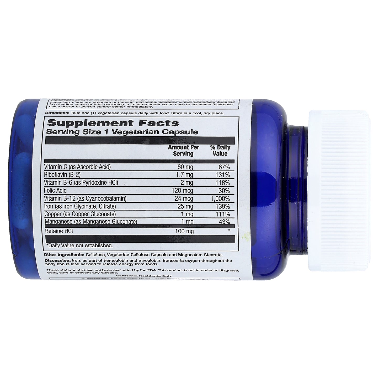 Nature's Life, Iron Complex, 50 Vegetarian Capsules