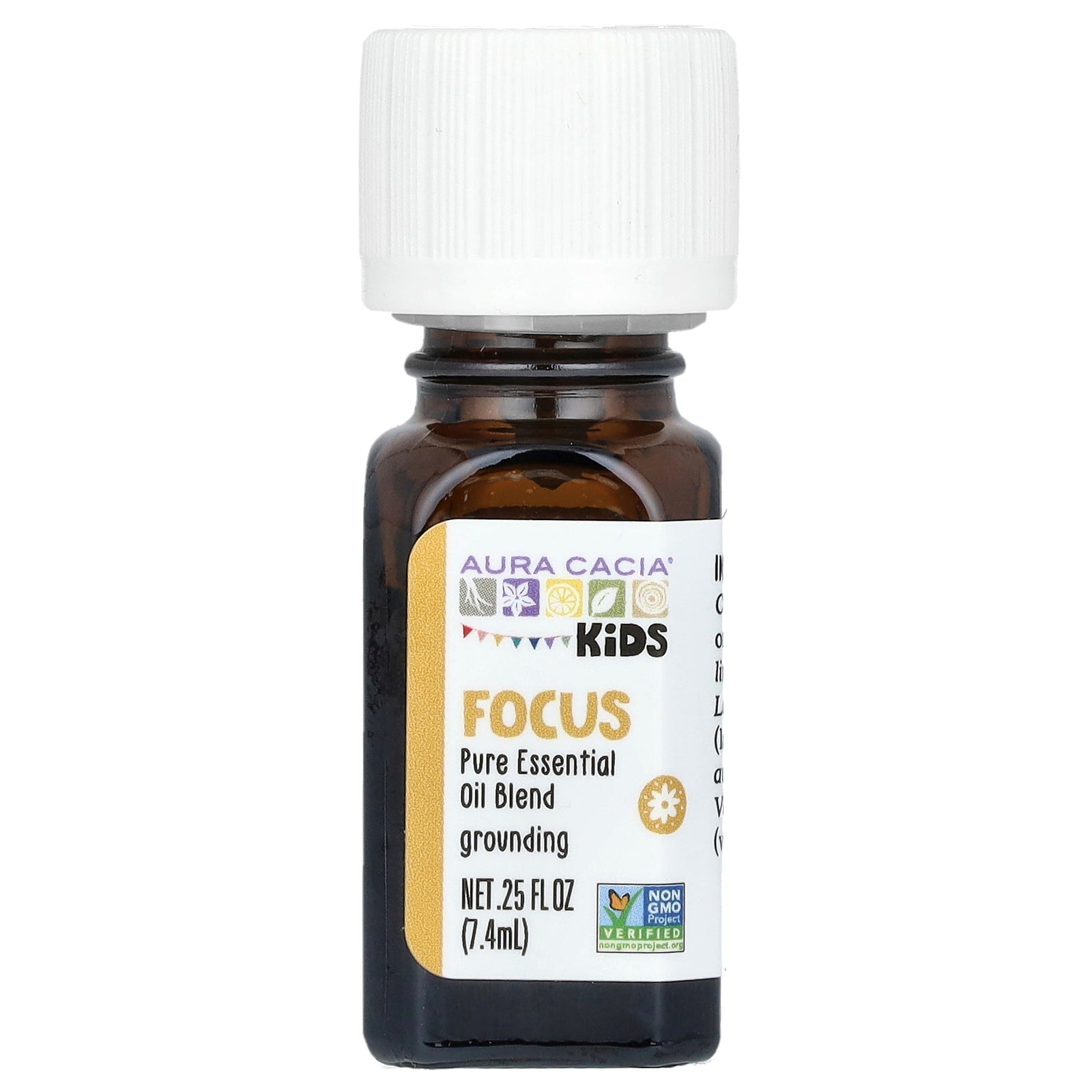 Aura Cacia, Kids, Pure Essential Oil Blend, Focus, 0.25 fl oz (7.4 ml)