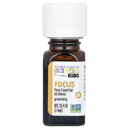 Aura Cacia, Kids, Pure Essential Oil Blend, Focus, 0.25 fl oz (7.4 ml)