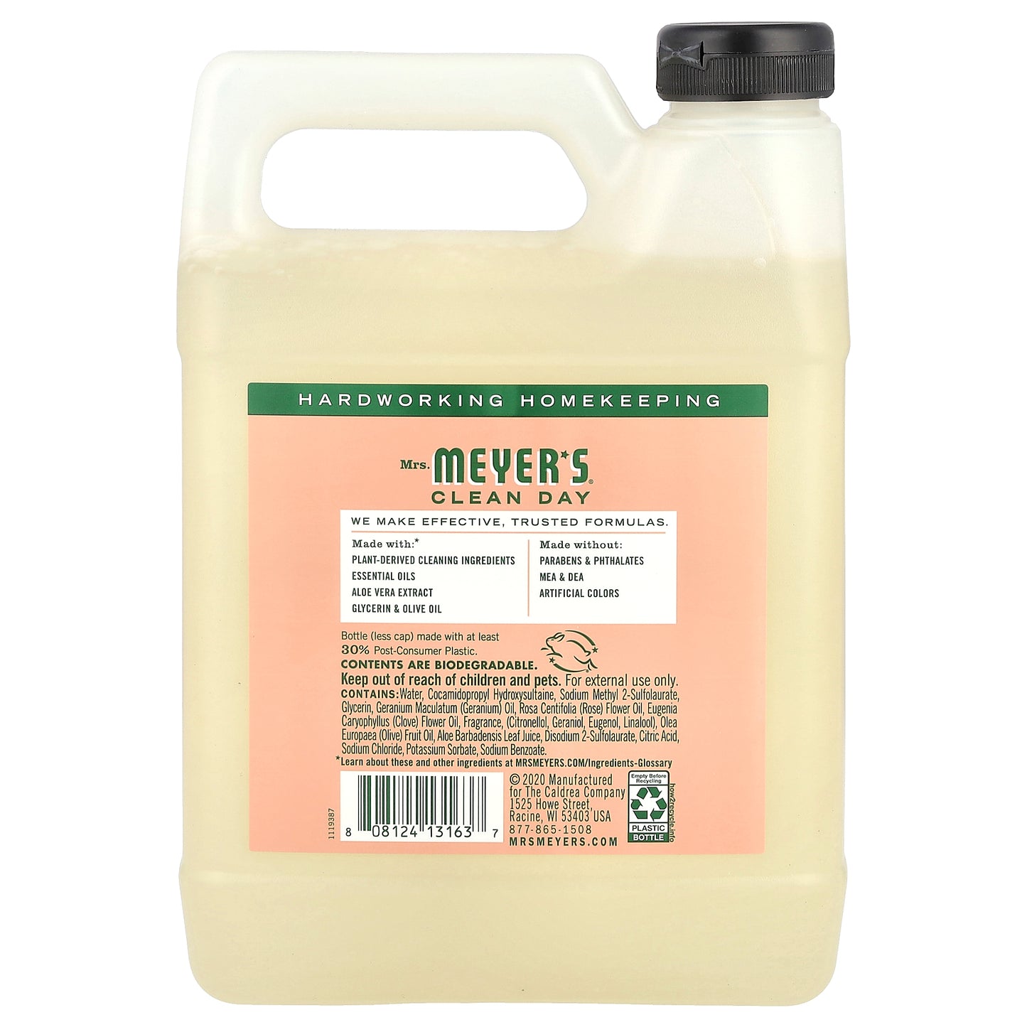 Mrs. Meyers Clean Day, Hand Soap Refill, Geranium, 33 fl oz (975 ml)