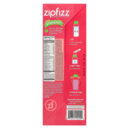 Zipfizz, Energy Drink Mix, Pink Grapefruit, 20 Tubes, 0.39 oz (11 g) Each