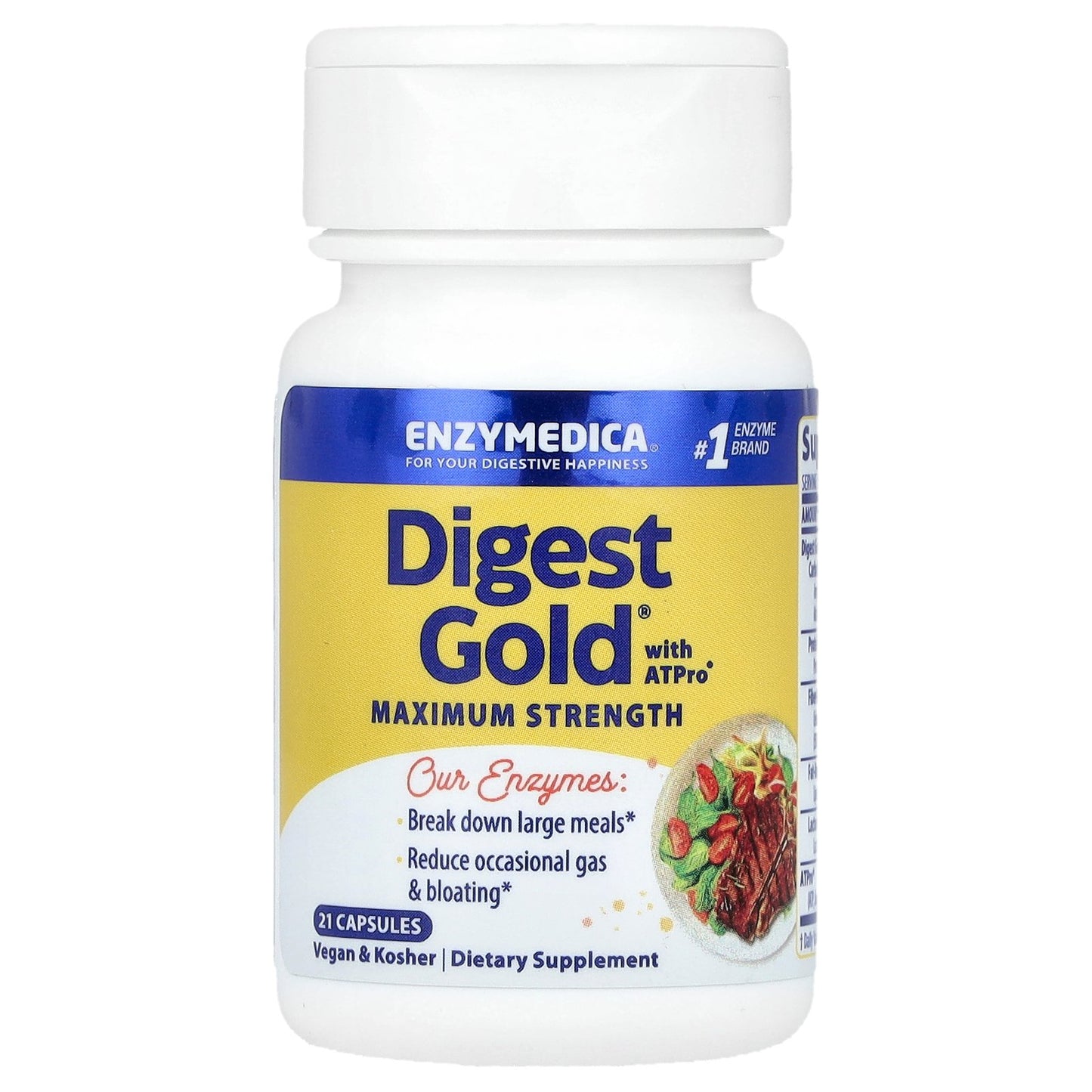 Enzymedica, Digest Gold® with ATPro®, Maximum Strength , 21 Capsules