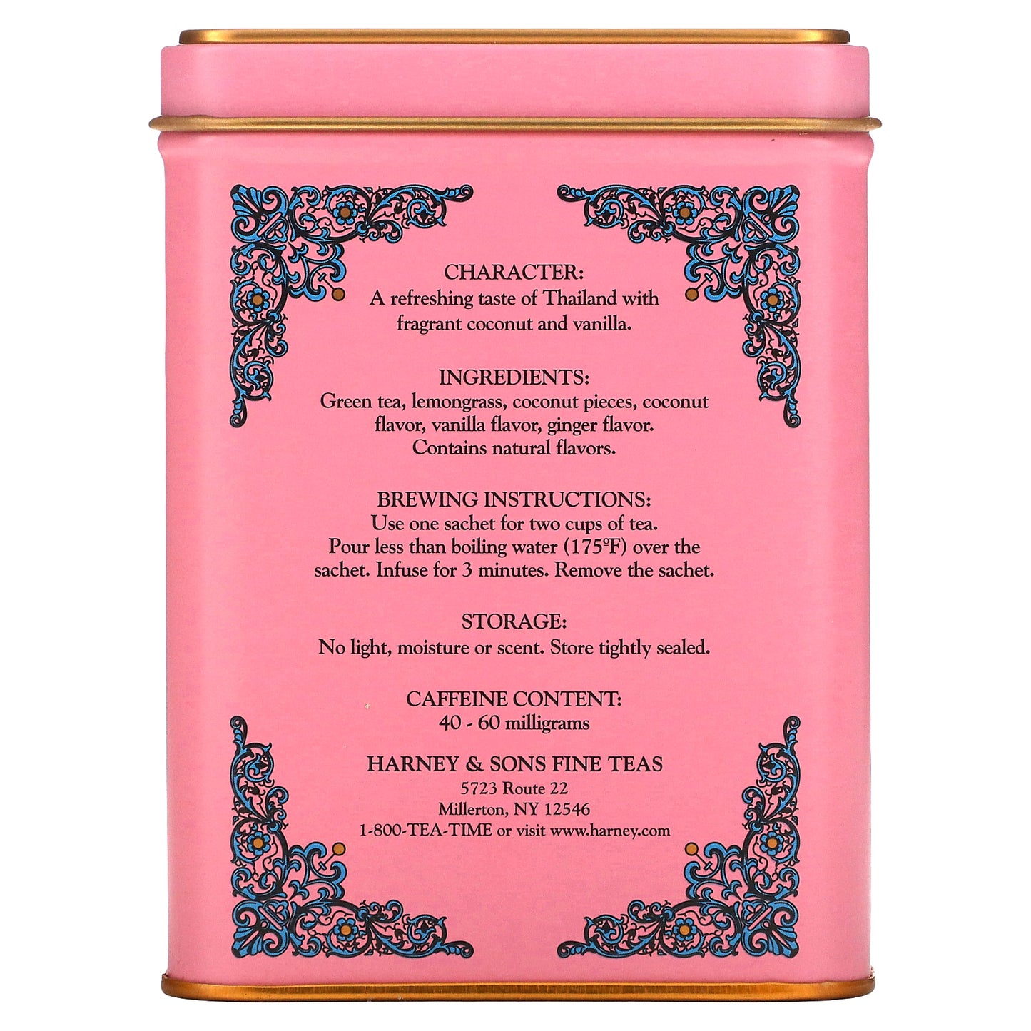 Harney & Sons, HT Tea Blends, Green Tea with Coconut, 20 Tea Sachets, 1.4 oz (40 g)