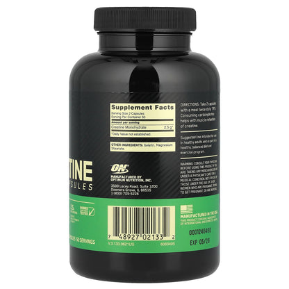 Optimum Nutrition, Micronized Creatine Capsules, 100 Capsules (1.25 g per Capsule )